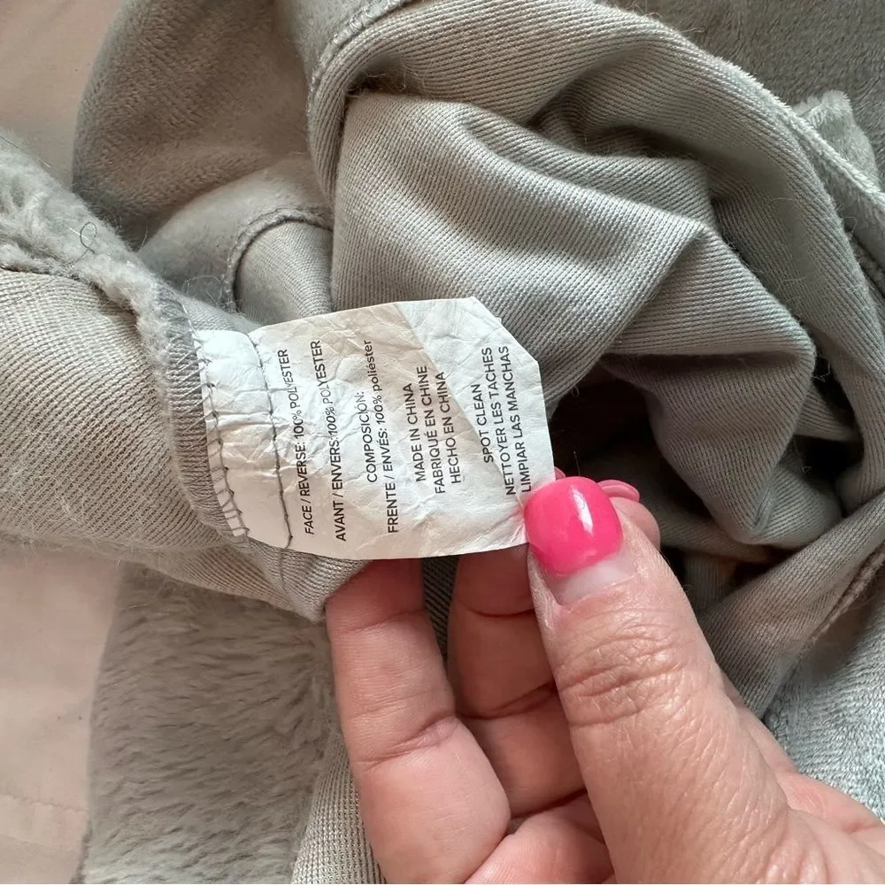 UGG Plush Standard Pillowcase Soft Gray Faux Fur